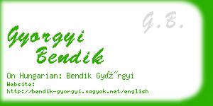 gyorgyi bendik business card